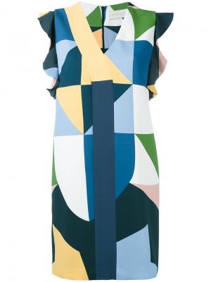 Платье-шифт с геометрическим принтом Pardens. Цвет: многоцветный