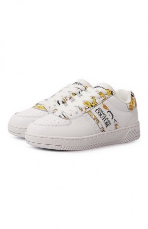 Кожаные кеды Versace Jeans Couture. Цвет: белый