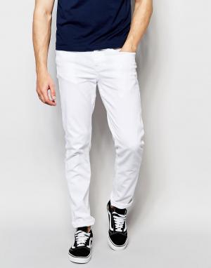 Белые зауженные джинсы New Look. Цвет: белый