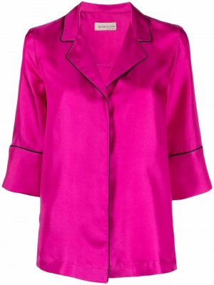 Satin-effect pajama-style shirt Blanca Vita. Цвет: розовый
