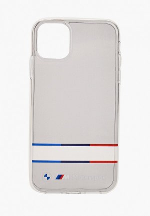 Чехол для iPhone BMW 11, Motorsport PC/TPU Tricolor Horizontal Transp/Black. Цвет: серый