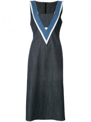 Джинсовое платье Adam Lippes. Цвет: синий