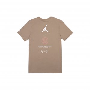 Мужская спортивная футболка с короткими рукавами Air x CLOT Terracotta Warrior, топы цвета хаки AR8390-202 Jordan
