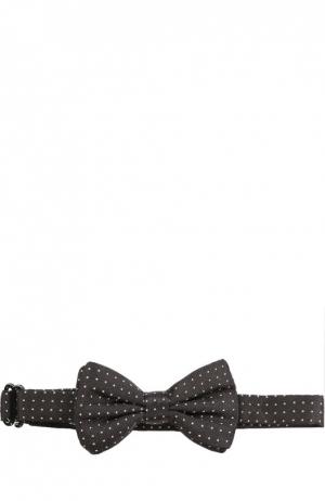 Шелковый галстук-бабочка в горошек Dolce & Gabbana. Цвет: черный