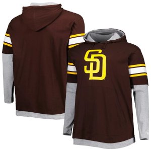 Мужской коричневый пуловер с капюшоном San Diego Padres Big & Tall Twofer New Era