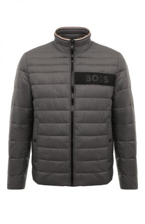 Утепленная куртка BOSS. Цвет: серый