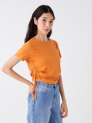 Простая женская футболка с круглым вырезом и короткими рукавами XSIDE, апельсин Xside