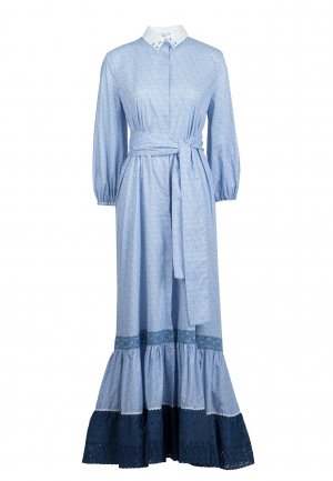 Платье HOLY CAFTAN. Цвет: голубой