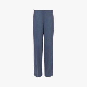 Прямые брюки из смесовой шерсти со средней посадкой и эластичной резинкой на талии с прижимными складками , цвет pacific azure-414paz Vince