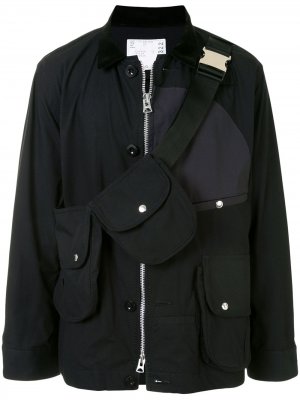 Куртка с поясной сумкой sacai. Цвет: черный