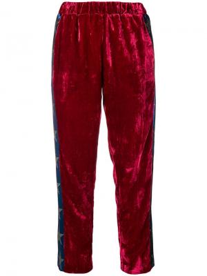 Бархатные брюки прямого кроя Ultràchic. Цвет: красный