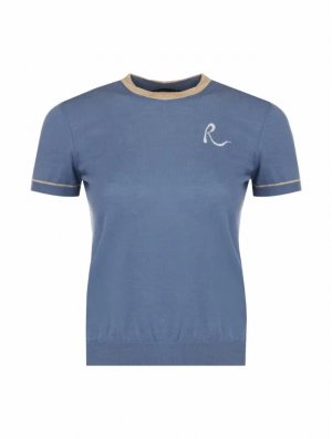Кашемировая футболка с логотипом Rochas