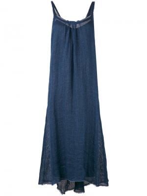 Длинное платье с бахромой Forte. Цвет: синий