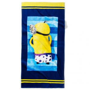 Полотенце пляжное детское, Les Minions 320г/м². Цвет: синий/ желтый