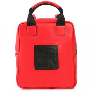 Рюкзак , натуральная кожа, вмещает А4, внутренний карман, красный Aron. Цвет: красный