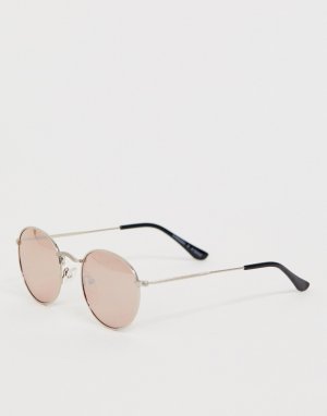 Розовые солнцезащитные очки в круглой оправе -Розовый Monki