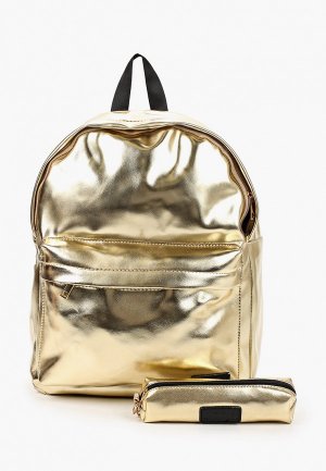 Комплект Junior Republic рюкзак и пенал. Цвет: золотой