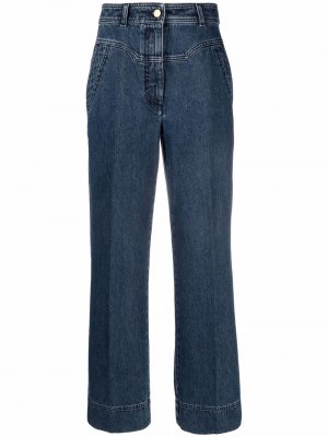 Широкие джинсы с завышенной талией Alberta Ferretti. Цвет: синий