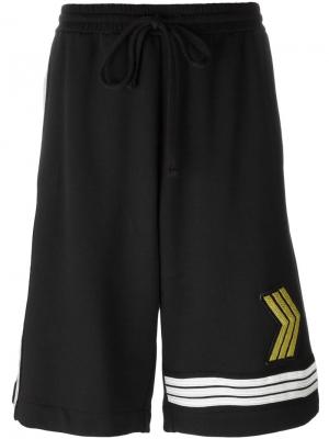 Спортивные шорты с контрастными нашивками Amen. Цвет: чёрный