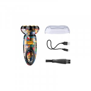 Бритва , маленькая портативная электрическая для шпона с двойной головкой и печатью граффити USB, KM-RS503 Kemei