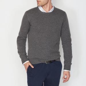 Пуловер с круглым вырезом, 100% овечьей шерсти R essentiel. Цвет: зеленый,темно-бежевый
