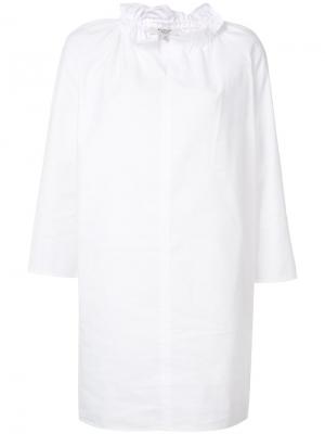 Платье-шифт с оборками на воротнике Atlantique Ascoli. Цвет: белый