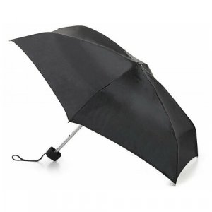 Мини-зонт , механика, 5 сложений, купол 85 см., 6 спиц, система «антиветер», чехол в комплекте, черный FULTON. Цвет: черный