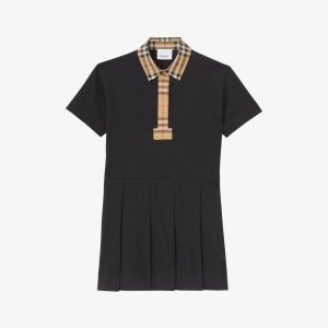 Рубашка-поло в клетку Sigrid винтажном стиле, платье из эластичного хлопка, 3–14 лет , черный Burberry