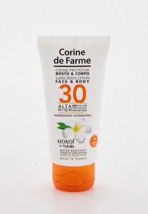 Крем солнцезащитный Corine de Farme для лица и тела с Монои Таити SPF30, 50 мл. Цвет: прозрачный