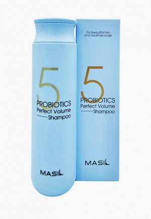 Шампунь Masil 5 Probiotics Perfect Volume Shampoo для объема волос с пробиотиками, 300 мл. Цвет: голубой
