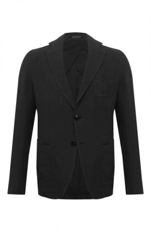 Льняной пиджак Emporio Armani. Цвет: чёрный
