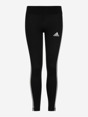 Легинсы для девочек Equip 3 Stripes, Черный adidas. Цвет: черный
