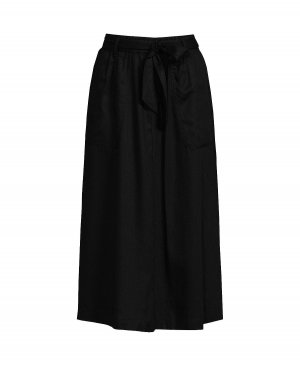 Женская юбка миди из тенселя с завязкой на талии Lands' End, черный Lands' End