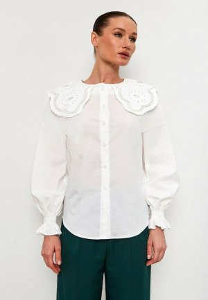 Рубашка Noele Boutique. Цвет: белый