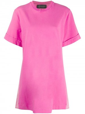 Плиссированное платье-футболка с короткими рукавами Mr & Mrs Italy. Цвет: розовый