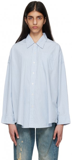 Синяя полосатая рубашка R13