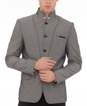 Мужская современная симметричная спортивная куртка с пуговицами , серый RON TOMSON