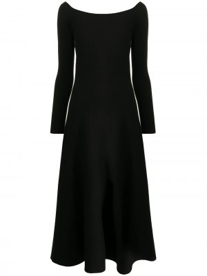 Расклешенное платье с длинными рукавами Gabriela Hearst. Цвет: черный