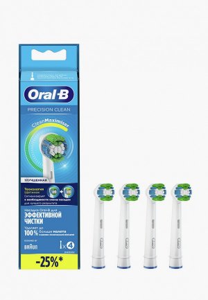 Комплект насадок для зубной щетки Oral B EB20RB Precision Clean 4 шт.. Цвет: белый