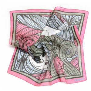 Бледно-розовый шейный платочек Кашарэль 10650 Cacharel. Цвет: розовый