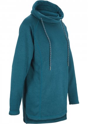 Пуловер флисовый bonprix. Цвет: сине-зеленый
