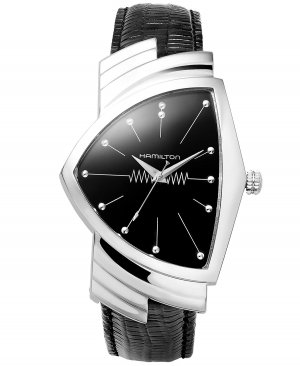 Часы мужские Swiss Ventura, черный кожаный ремешок, 27 мм, H24411732 Hamilton