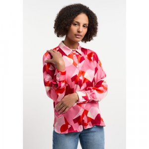Блуза , полуприлегающий силуэт, длинный рукав, манжеты, без карманов, размер 36, розовый, красный Frieda & Freddies. Цвет: розовый/красный