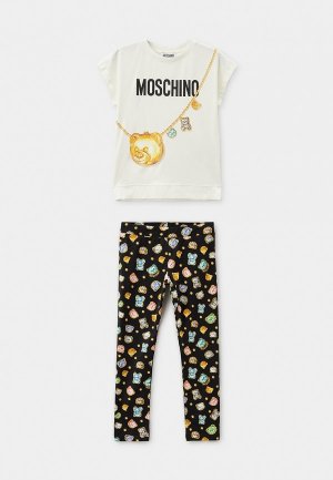 Футболка и леггинсы Moschino Kid. Цвет: разноцветный