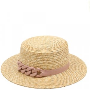 Шляпа , размер 57, бежевый FABRETTI. Цвет: бежевый/розовый