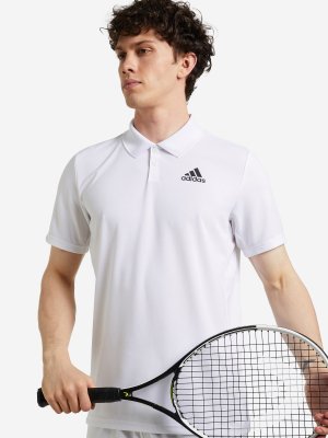 Поло мужское Club Tennis Pique, Белый adidas. Цвет: белый