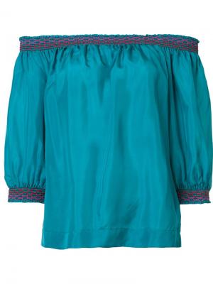 Блузка с рукавами три четверти Trina Turk. Цвет: зелёный