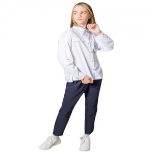 Школьная блуза , размер 170, белый Deloras. Цвет: белый