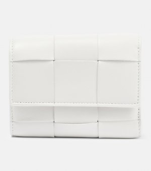 Кожаный кошелек тройного сложения , белый Bottega Veneta