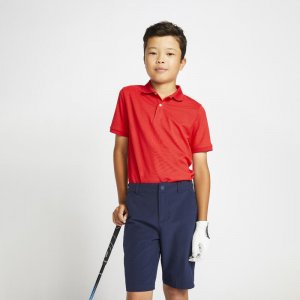 Рубашка-поло для гольфа с коротким рукавом MW500 детская красная , цвет rot INESIS